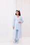 Blue Lace Detailed Design Full Length Maternity Maternity Pajamas Set of 3 - 8