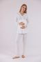 Ecru Lace Detailed Nursing-Friendly Cotton Maternity Pajama Set