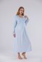 Blue Special Lace Detailed Nursing-Friendly Long Sleeve Cotton Maternity Nightgown - 2
