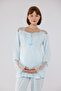 Water Green Special Lace Design Cotton Maternity Pajama Set - 6