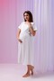 Ecru Striped Linen Cotton Maternity Nightgown-Dressing Gown Set of 2 - 7