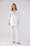 Ecru Special Lace Design Cotton Maternity Pajama Set - 5