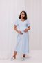Blue Lace Detailed Long Dressing Gown Maternity Nightgown-Dressing Gown Set of 2 - 8