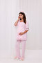 Powder Sleeve and Collar Lace Design Cotton Maternity Pajama Set - 3