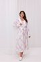 Powder Plaid Long Sleeve Cotton Full Length Maternity Nightgown-Pajamas Set of 2 - 7