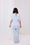 Blue Sleeve and Collar Lace Design Cotton Maternity Pajamas Set - 6