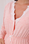Pink Melange Collar Lace Cotton Maternity Pajamas Set of 2 - 6