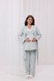 Water Green Melange Lace Collar Maternity Maternity Pajamas Set of 3 - 7