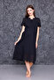 Black Fisto Linen Maternity Nightgown - 4