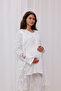Ecru Special Lace Design Chiffon Maternity Maternity Pajama Set with Dress