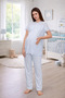Blue Fisto Linen Design Maternity Pajama Set
