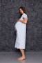 Blue Fisto Linen Maternity Nightgown-Dressing Gown Set of 2 - 3