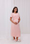 Pink Melange Maternity Nightgown with Breastfeeding Feature - 2