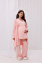 Pink Melange Lace Collar Maternity Maternity Pajamas Set of 3