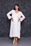 Ecru Striped Strap Maternity Nightgown-Dressing Gown and Pajama Set Set of 4 - 5