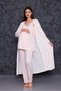 Powder Striped Strap Maternity Nightgown-Dressing Gown and Pajama Set Set of 4 - 4