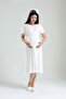 Ecru Floral Patterned Cotton Maternity Nightgown Maternity Nightgown-Dressing Gown Set Set - 6