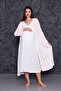 Ecru Striped Maternity Nightgown with Breastfeeding Feature Set of 2 - 4