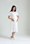Ecru Floral Patterned Cotton Maternity Nightgown Maternity Nightgown-Dressing Gown Set Set - 8