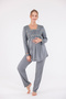 Smoked Special Lace Long Sleeve Cotton Maternity Pajama Set