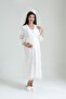 Ecru Double Breasted Lace Patterned Maternity Nightgown-Pajamas Set Set