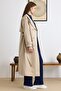 Trench Coat with Pleated Sleeves, Comfortable Fit, Water-Repellent Feature, Beige 6821 - 5