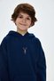 Navy Blue Supersoft Children's Hoodie with Pocket - 2