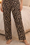 Women's Cotton Black Oversize T-Shirt Bottom Leopard Print Pajamas Set - 3