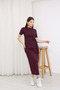 Side-Tie Claret Red Modal Fabric Dress - 2