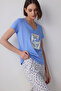 Blue Forget Me Not Kapri Set Pajama Set - 2