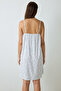 Optical White Lilah Floral V-neck Adjustable Strap Nightdress Sleep Shirt - 4
