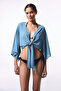 Blue Carrie Beach Tie up Top Swimwear - 5