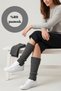 Dust Cover Women's Dark Gray Stretchy Knitwear Winter Below the Knee 1-Pair - 2