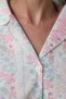 Gardenia Cute Flowers Floral Shirt Collar Long Sleeve Pajama Set - 3