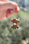 Knitted Patterned Amigurumi Highland Cow Keychain Bag Charm Car Accessory - 7