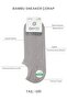 Premium Bamboo Sneakers Invisible Sports Socks 4-Piece Stone/Grey - 2