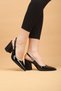 Women's Thick Heeled Buckle Evening Dress Shoes High Heels - 3