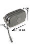 Krinkıl / Klinkır Waterproof 3 Zippered Ankle Strap Mini Wallet Makeup Clutch Bag Gray 1115Kb - 2