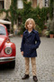 Boy's Cotton Lined Water Repellent Navy Blue Raincoat Trench Coat