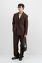 Oversized Double-Breasted Suit Dark Brown - 2
