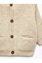 Hooded Knitted Cardigan Button Closure with Pocket Detail - 3