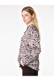 Long Sleeve Buttoned Zebra Print Classic Collar Satin Shirt - 3