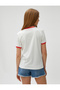 Printed T-Shirt Short Sleeve Crew Neck Cotton Piping Detail - 4