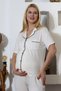 Pregnant and Postpartum Women's White Short Sleeve Pajama Set of Two - 2