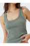 Textured U Collar Comfortable Fit - Thick Strap Tank Top - 5