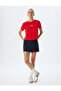 Crop T-Shirt Slogan Printed Crew Neck Short Sleeve Cotton - 2