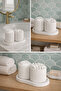 Decorative Plate Set of 2 Concrete Cotton Swab Organizer Bathroom Set
