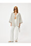 Linen Oversize Kimono with Wide Long Sleeves and Belt Detail