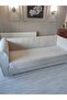 Ecru Velvet Printed Non-Slip Sofa and Sofa Bed Cover 180*210 Cm - 5