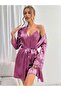 Women's Mini Size Satin Lace Detailed Nightwear Set - 2